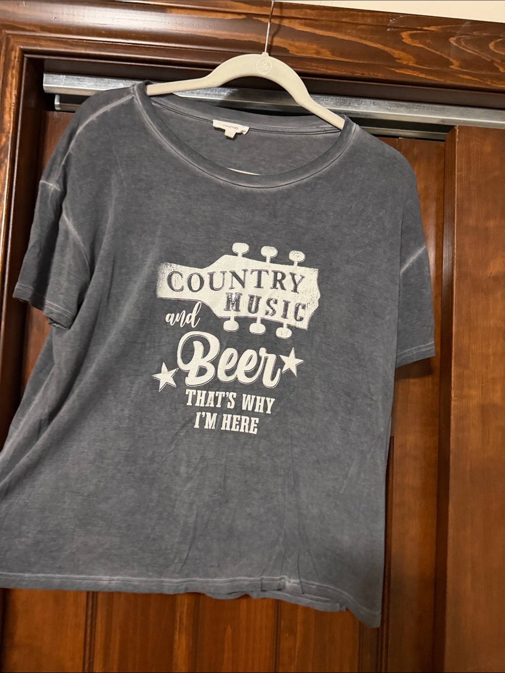 Maurices Charcoal Gray Country Music & Beer Graphic Tee